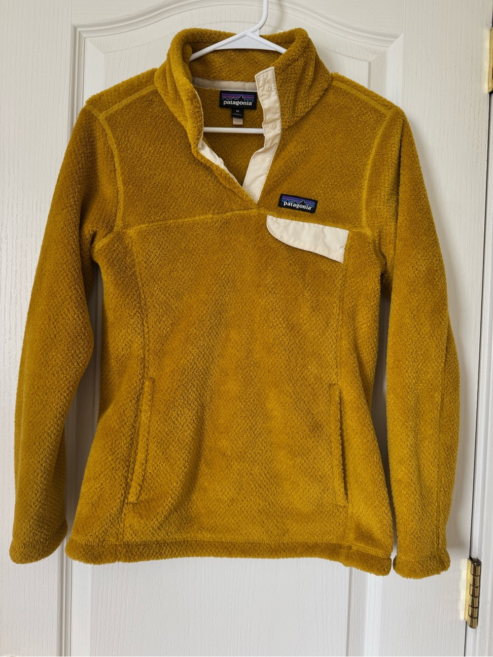 Patagonia Los Gatos 1/4 Snap Pullover Fleece Women’s XS Mustard Gold Cozy
